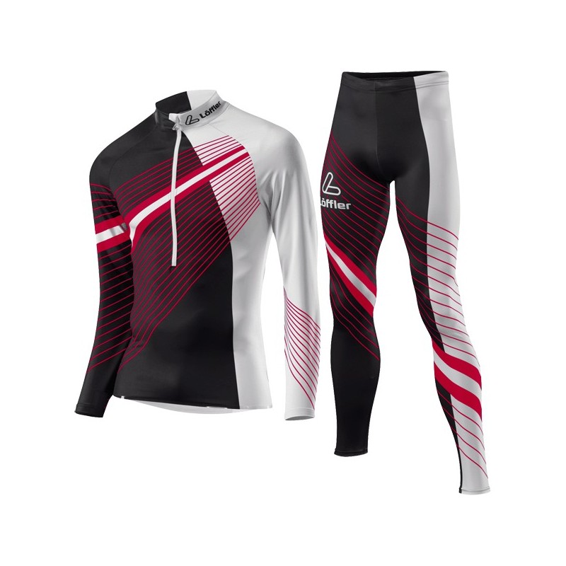 Löffler Langlauf ski suit WorldCup zwart-rood Löffler Langlauf ski suit WorldCup zwart-rood